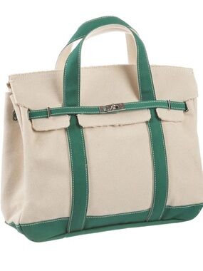 Sunwin Large Madaket Classic Tote Bag Natural Kelly Green